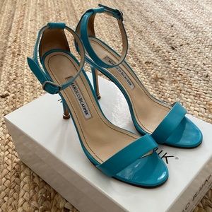 Manolo Blahnik Chaos Patent Leather Sandals